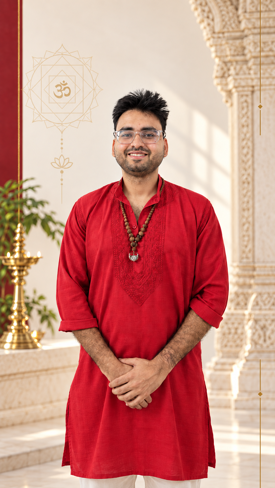 Nishant Pandey in a traditional spiritual setting