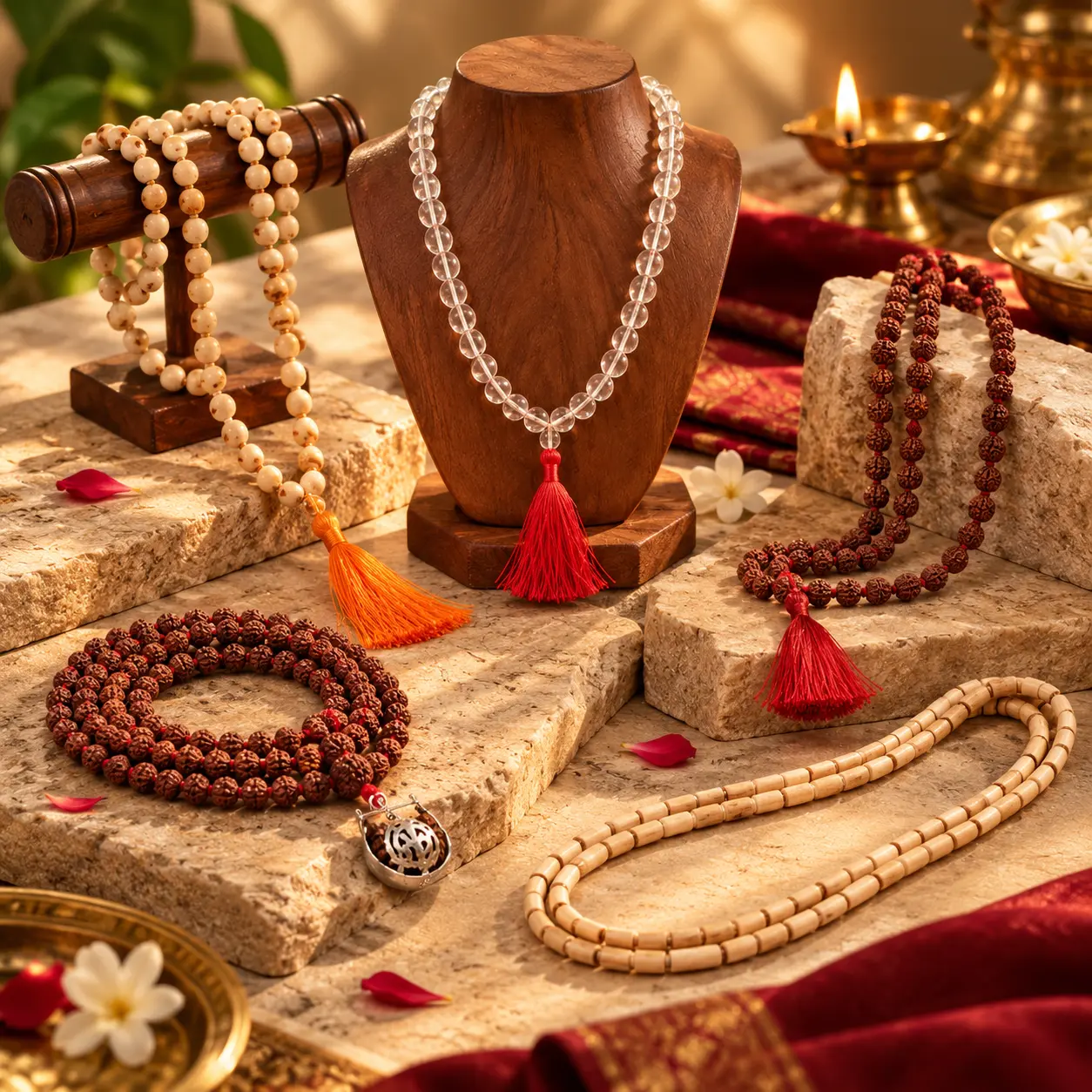 Rudraksha and sacred mala collection